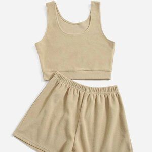 Fleece Tank Top and Shorts Set